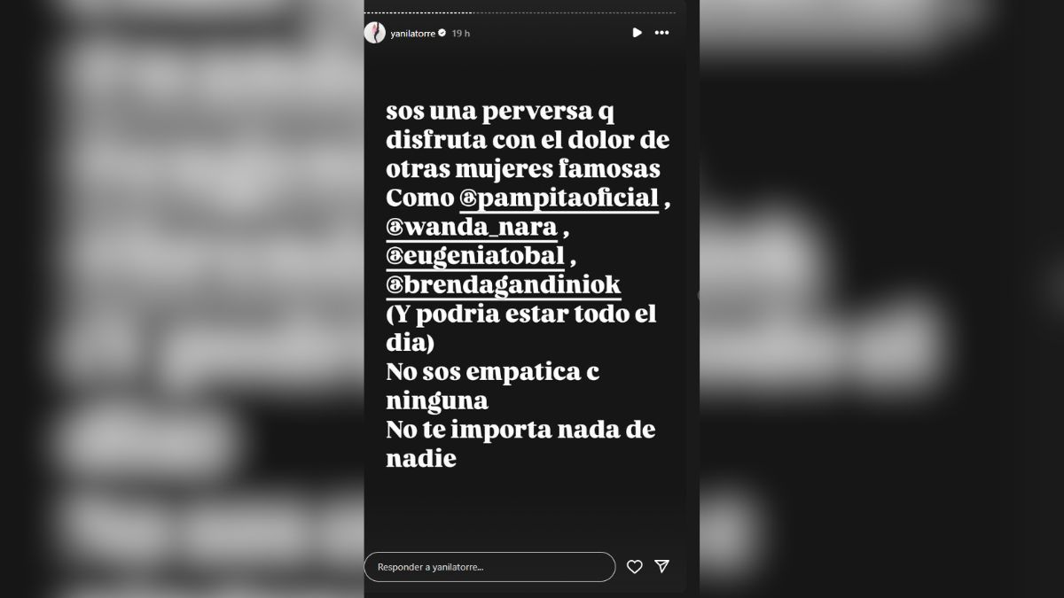 La publicación de Yanina Latorre que desencadenó un escándalo. La publicación de Yanina Latorre que desencadenó un escándalo. 