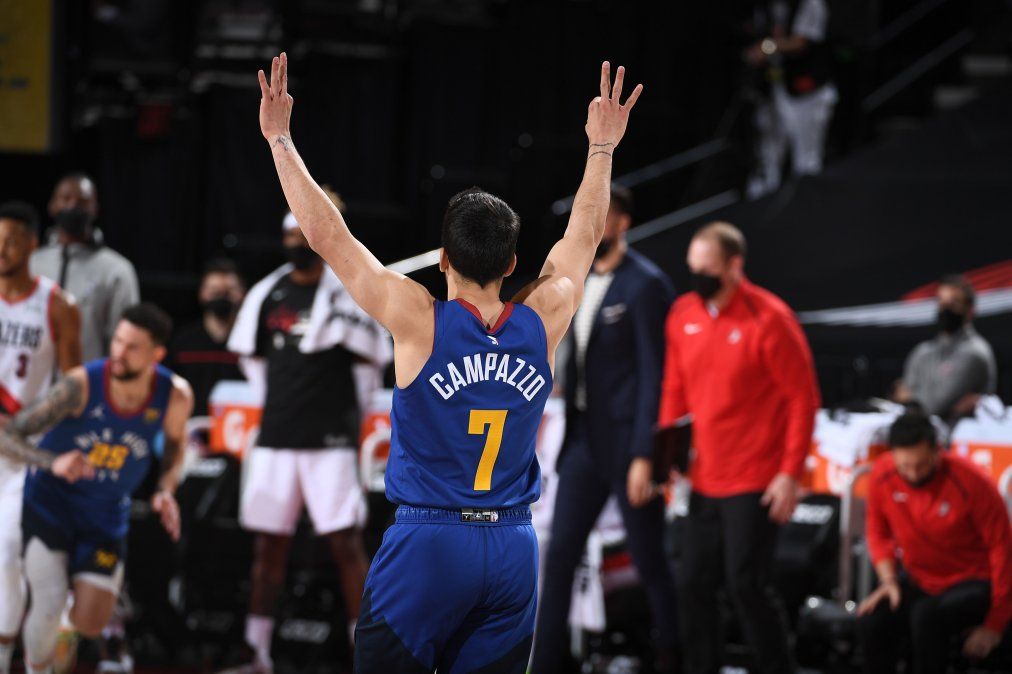 Facundo Campazzo tuvo un rol protagonico en la victoria de Denver Nuggets ante Portland