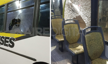 Apedrearon un colectivo de la Línea 5 Apedrearon un colectivo de la Línea 5