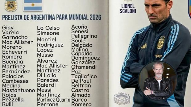 Gonzalo Bonadeo y la prelista de la Selección Argentina para el Mundial 2026.