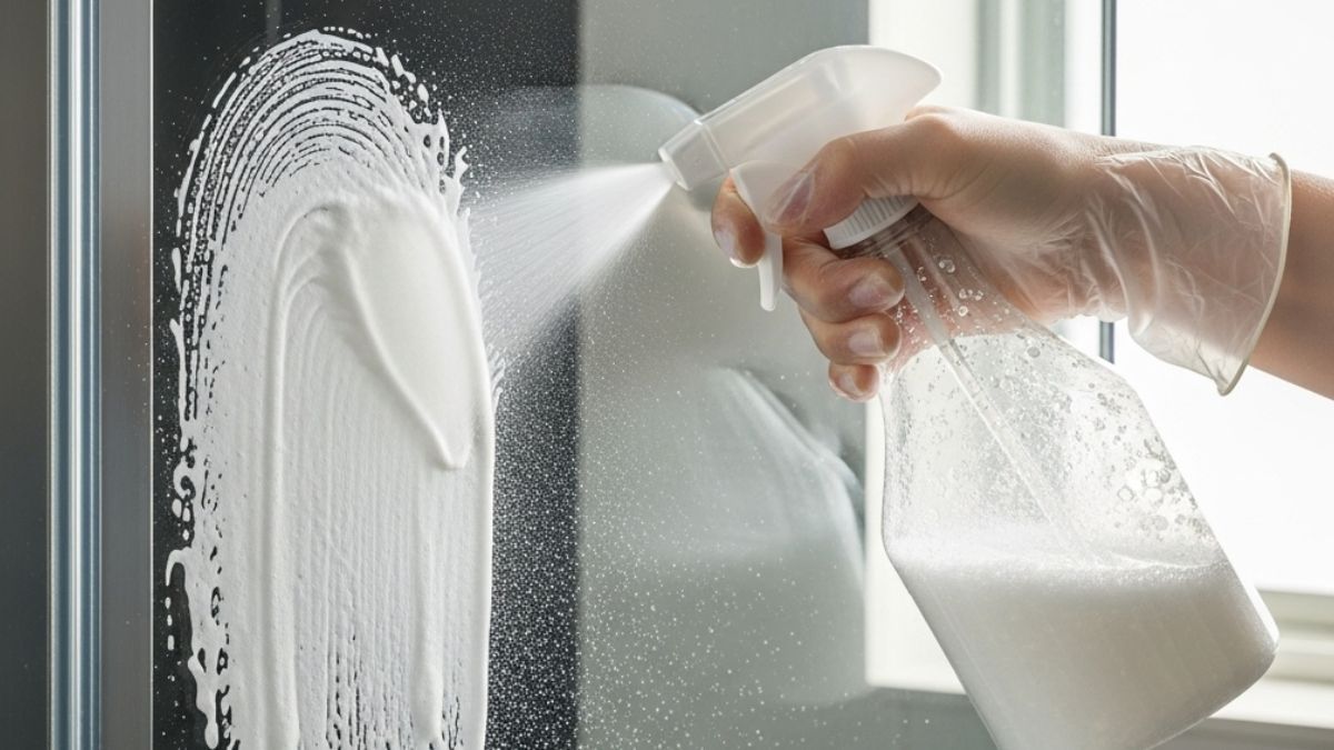 Se puede limpiar la mampara en un minuto.