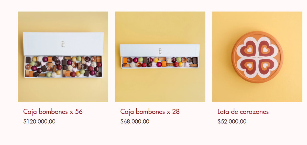 Cada precio de los bombones en la pastelería de Damián Betular. Cada precio de los bombones en la pastelería de Damián Betular.