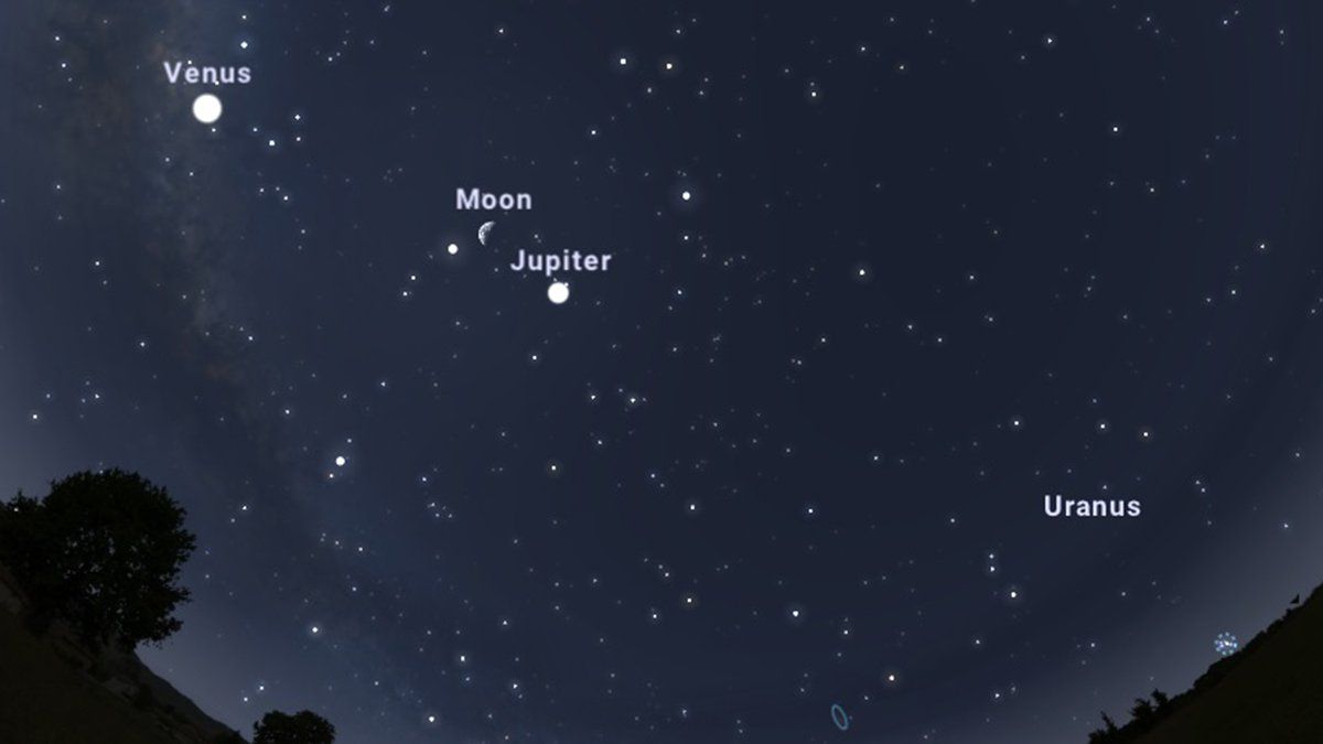 Así se verá en el cielo la Luna y Saturno el miércoles 10 de noviembre.