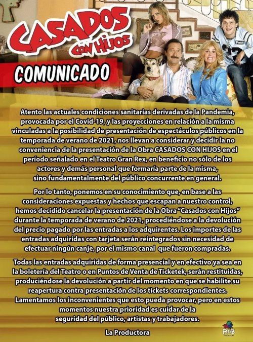 El comunicado de Casados con hijos