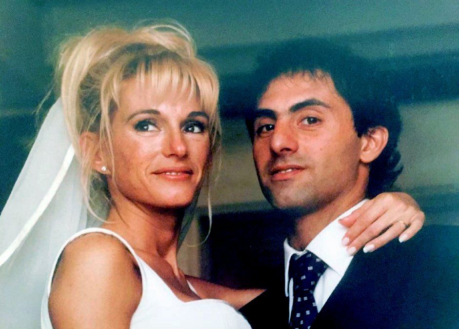 Yanina y Diego Latorre en su casamiento.