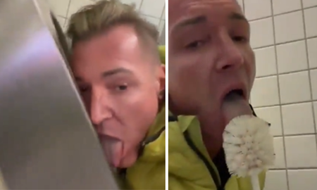 Un político alemán se grabó chupando inodoros de un baño público. Un político alemán se grabó chupando inodoros de un baño público.