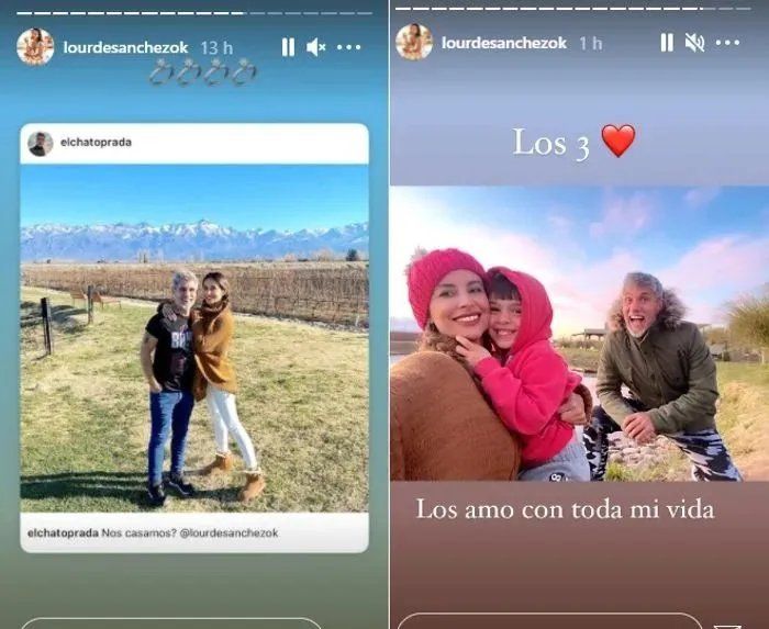 El Chato Prada le propuso casamiento a Lourdes Sánchez.