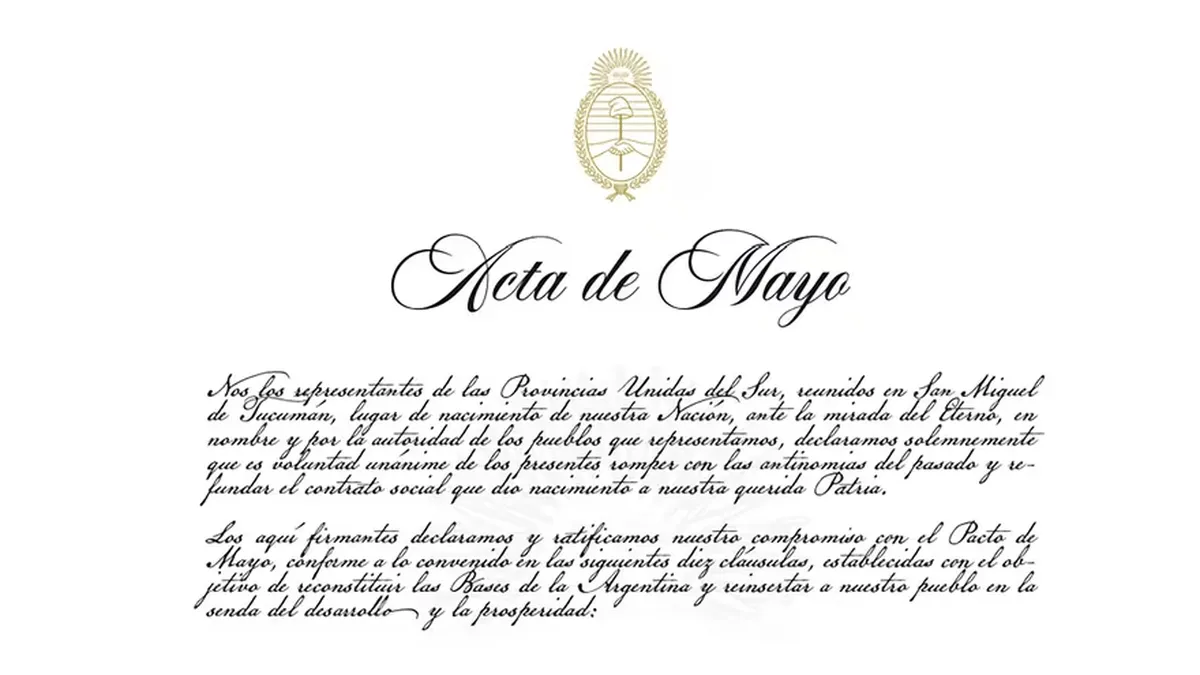 Acta de Mayo, por Javier Milei Acta de Mayo, por Javier Milei