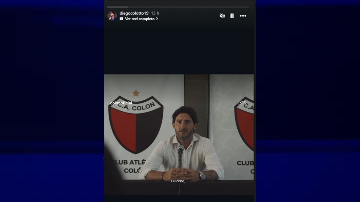 El posteo de Diego Colotto tras su presentación en Colón y pasar la escoba en el plantel de Ezequiel Medrán.