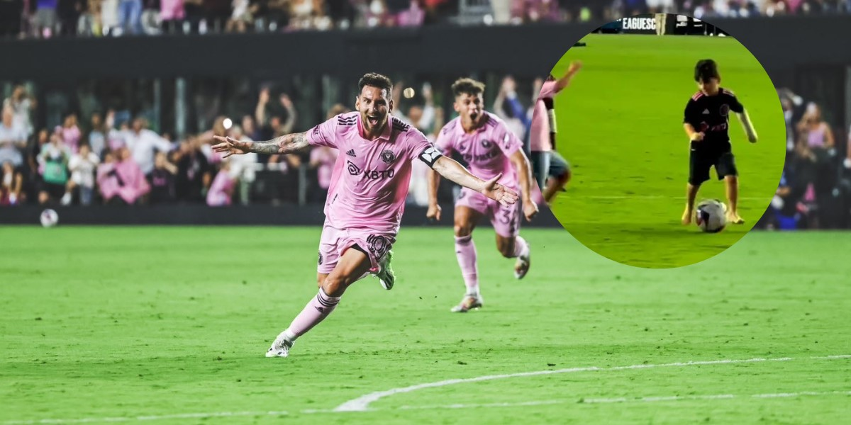 Los hijos de Lionel Messi jugaron al fútbol tras el triunfo de Inter Miami y el más chiquito mostró toda su destreza.