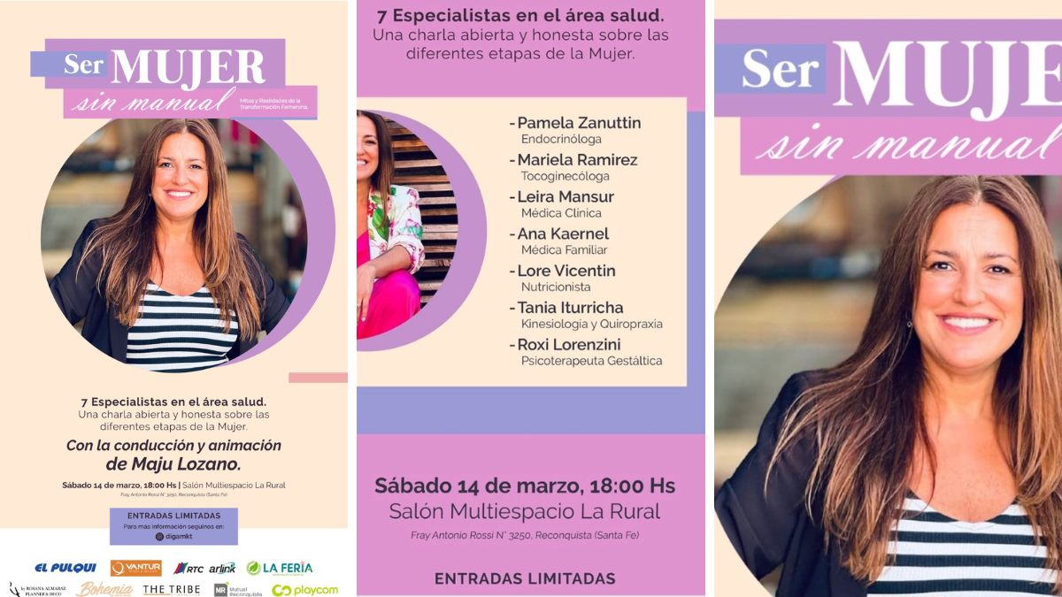 Maju Lozano llega a Reconquista para conducir Ser Mujer sin Manual. Maju Lozano llega a Reconquista para conducir Ser Mujer sin Manual.