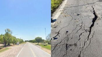 El hundimiento de la alcantarilla se produjo a la altura de Colonia Teresa, sobre la Ruta Provincial .