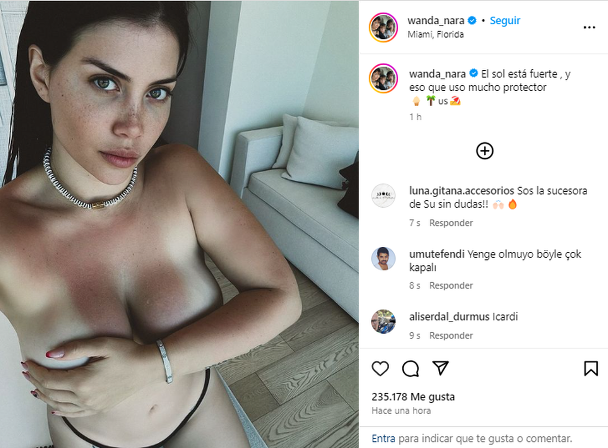 La sensual foto que compartió Wanda Nara. La sensual foto que compartió Wanda Nara.