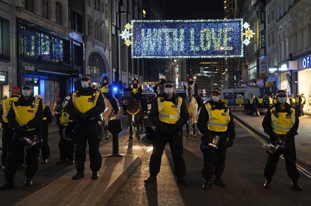 Los manifestantes se concentraron en la Plaza Trafalgar
