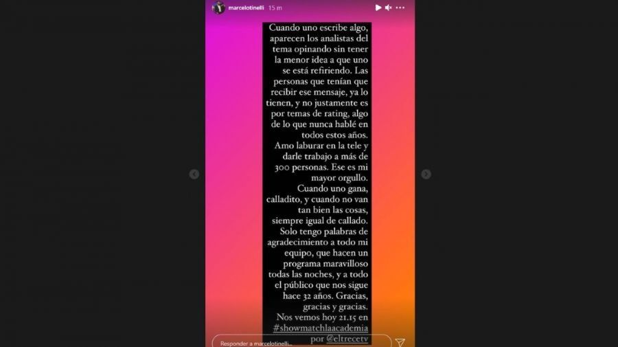 El duro mensaje de Tinelli en su peor momento televisivo.