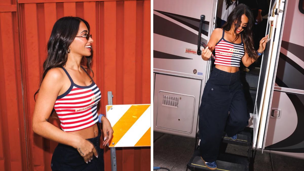 Antonela Roccuzzo combinó un crop top a rayas con pantalones cargo oversized, zapatillas deportivas y accesorios minimalistas, logrando un estilo sporty chic. Antonela Roccuzzo combinó un crop top a rayas con pantalones cargo oversized, zapatillas deportivas y accesorios minimalistas, logrando un estilo sporty chic.
