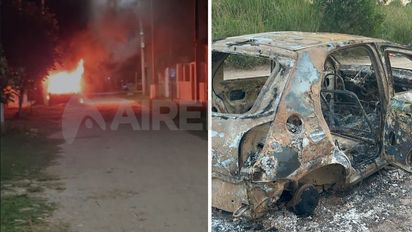 Ardió un auto a seis cuadras de avenida Blas Parera