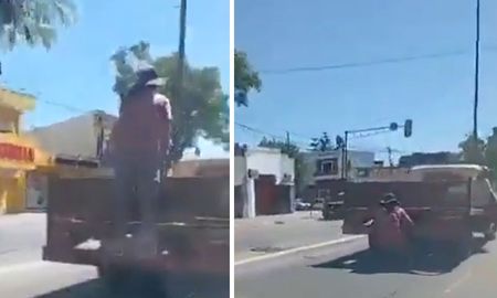 Un hombre utilizó sus pies para intentar detener una camioneta sin frenos. Un hombre utilizó sus pies para intentar detener una camioneta sin frenos.