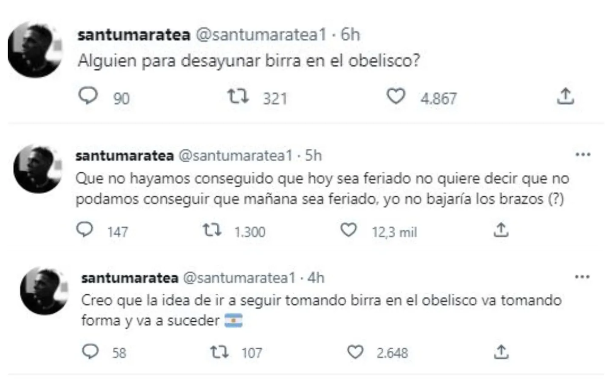 Fue una de las figuras que le propuso a sus seguidores regresar al histórico monumento e insistió en que este martes sea feriado nacional.
