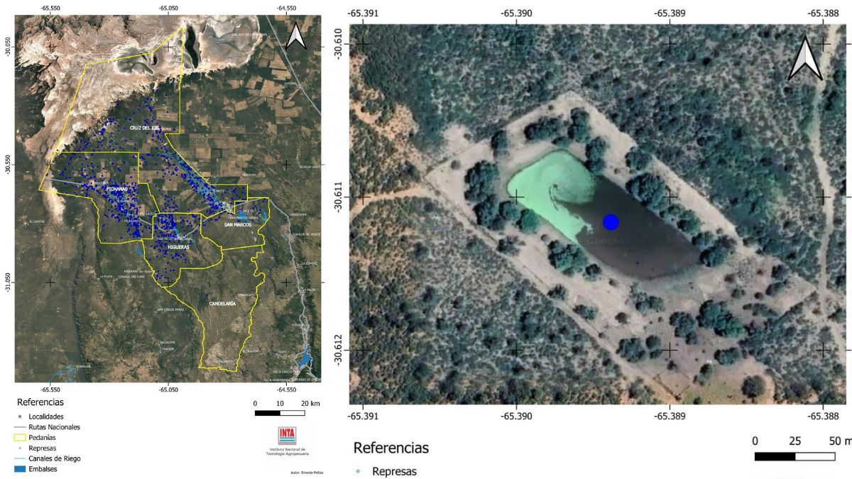 La metodología combinó imágenes satelitales con herramientas de código abierto (QGIS) y datos provinciales. La metodología combinó imágenes satelitales con herramientas de código abierto (QGIS) y datos provinciales.