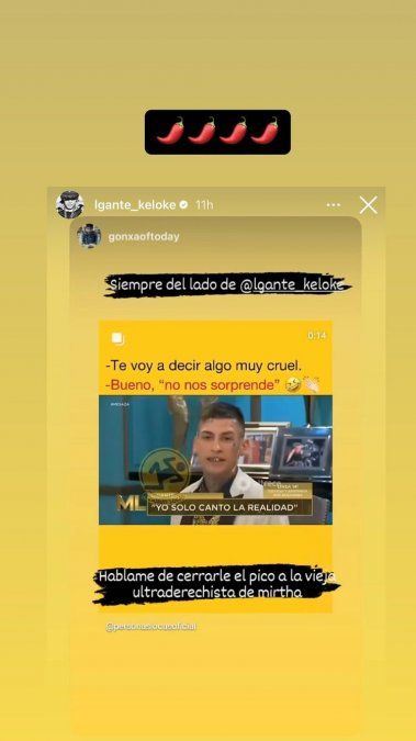 L-Gante trató de vieja ultraderechista a Mirtha Legrand.