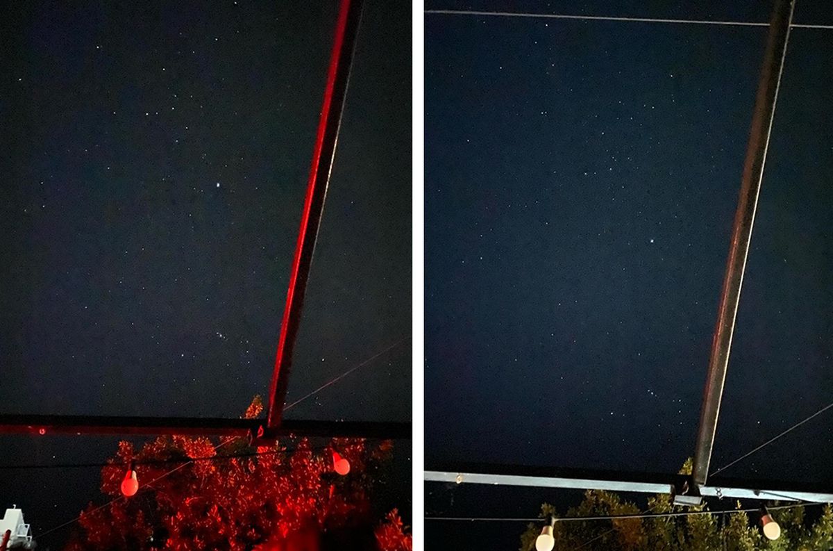 Una ventana al Universo: así se vio el cielo desde calle San Jerónimo y BV. Gálvez a las 22 del jueves 7 de marzo. La nebulosa de Orión con las Tres Marías se mostró más brillante que otras ocasiones.