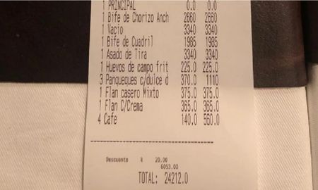 No miró la carta, le cobraron $24.212 por comer de todo y estalló de furia No miró la carta, le cobraron $24.212 por comer de todo y estalló de furia