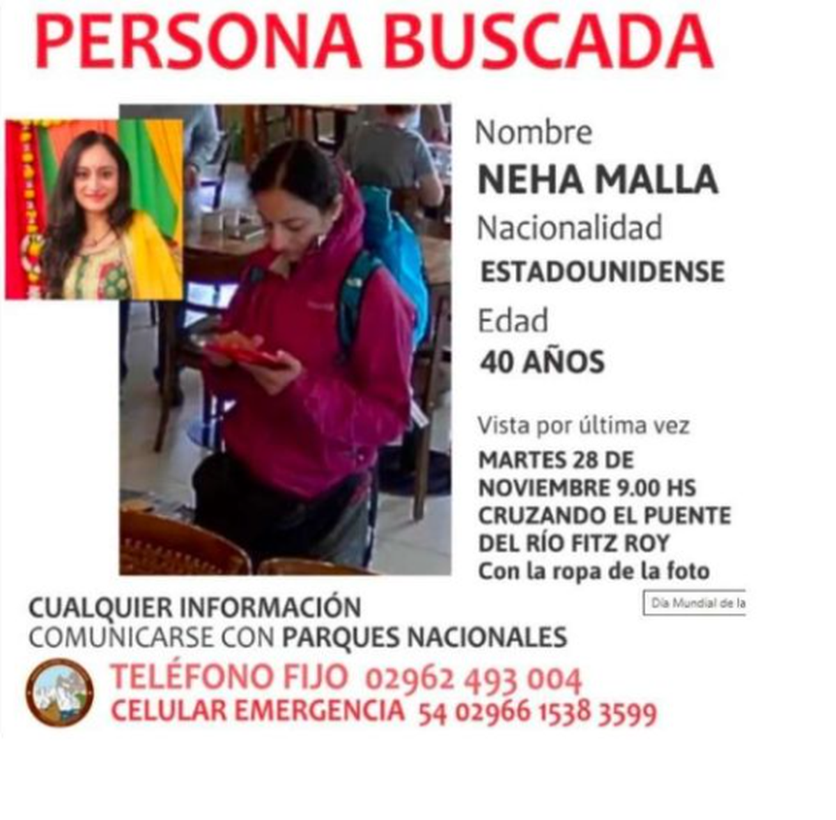 Así se buscaba a Neha Malla. Así se buscaba a Neha Malla.