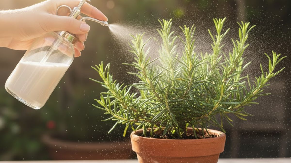 Un remedio casero y económico: la leche aporta calcio y enzimas que protegen al romero y estimulan su desarrollo sin dañar el medio ambiente.