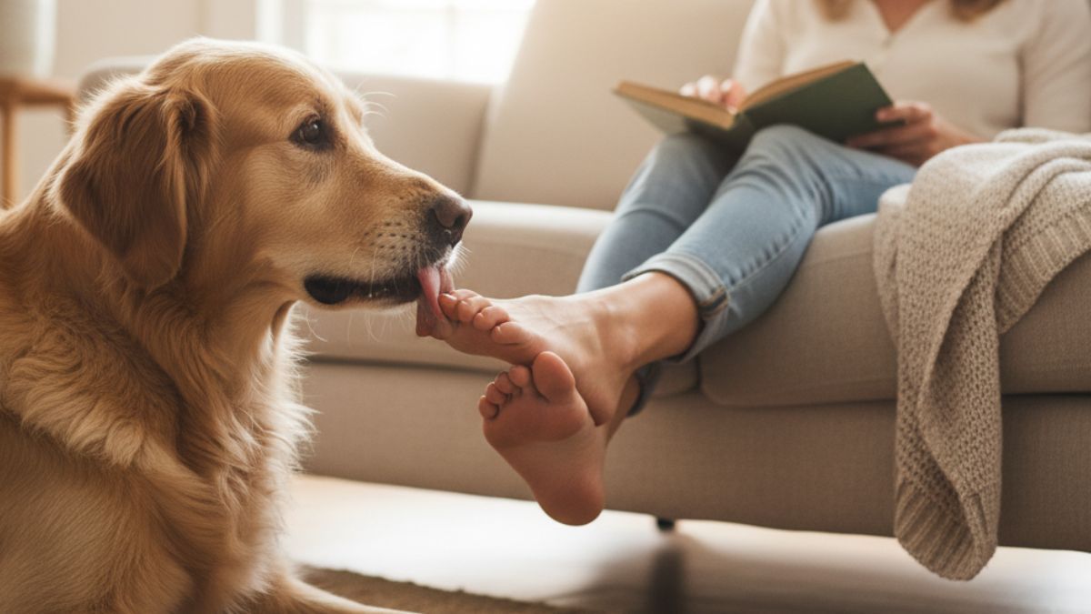 Qué significa que si tu perro lame tus pies, según un veterinario