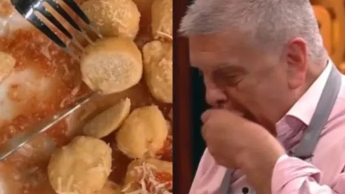 Luis Ventura confundió la harina y terminó escupiendo sus propios ñoquis en MasterChef Celebrity. Luis Ventura confundió la harina y terminó escupiendo sus propios ñoquis en MasterChef Celebrity.