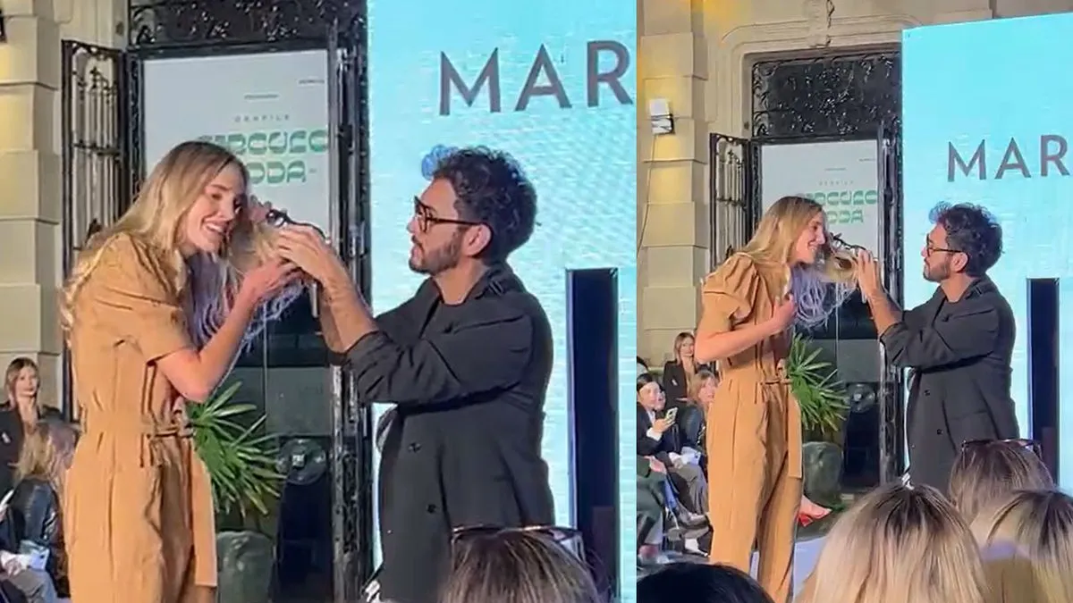 Una modelo desfilaba en Córdoba, cuando un drone golpeó su cabeza y quedó atascado entre los mechones de su pelo.