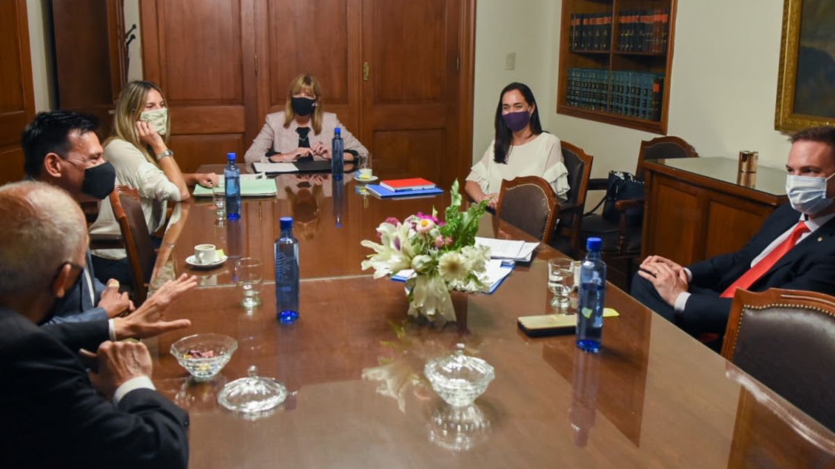 La ministra de Ambiente y Cambio Climático, Erika Gonnet, junto a la vicegobernadora Alejandra Rodenas, presentaron el proyecto de ley de Acción Climática Provincial a la Cámara de Senadores.