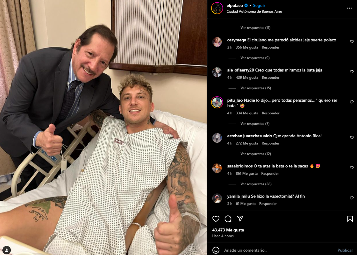 El Polaco se sometió a una cirugía en el Sanatorio Otamendi. El Polaco se sometió a una cirugía en el Sanatorio Otamendi.