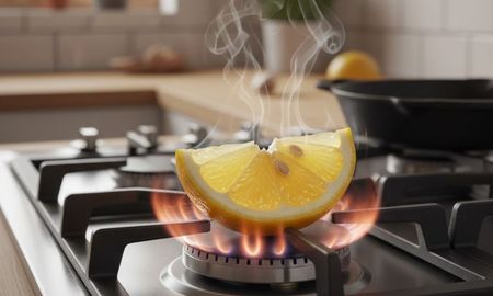 Colocar un limón en la hornalla. Colocar un limón en la hornalla.