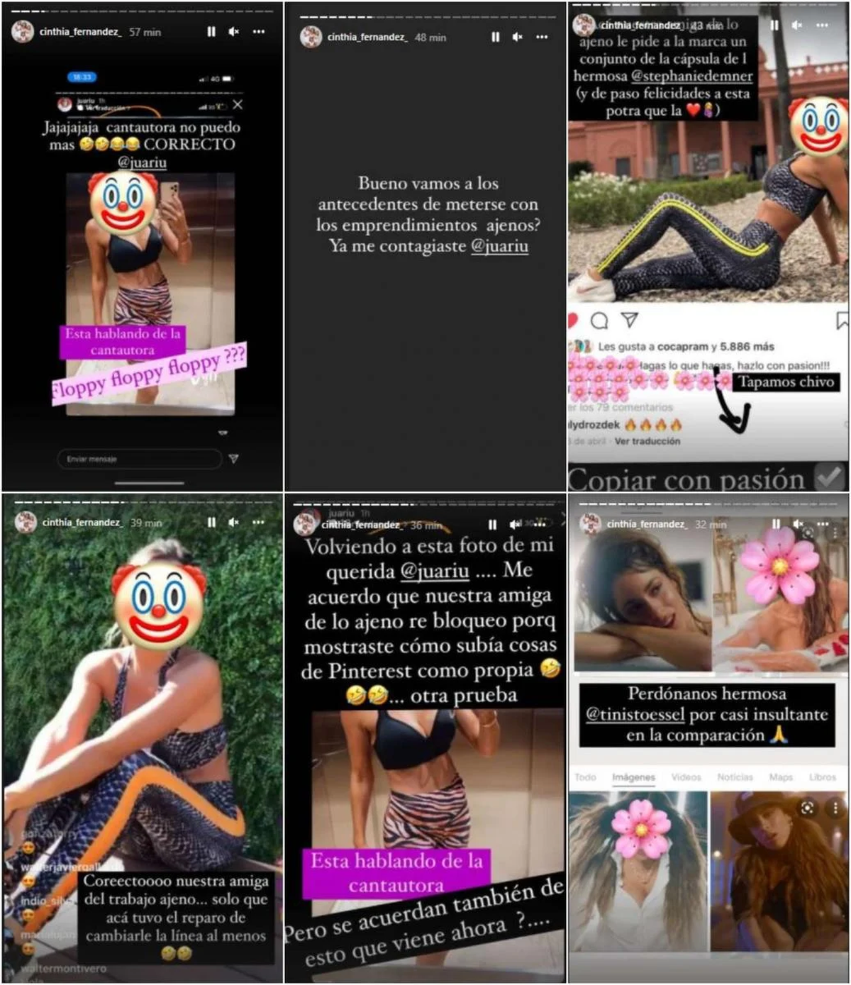 Cinthia Fern&aacute;ndez expuso a Floppy Tesouro.