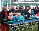 Facundo Masuero sufrió una conmición cerebral producto de un proyectíl y el partido fue suspendido. Foto Diario de Cuyo. Facundo Masuero sufrió una conmición cerebral producto de un proyectíl y el partido fue suspendido. Foto Diario de Cuyo.