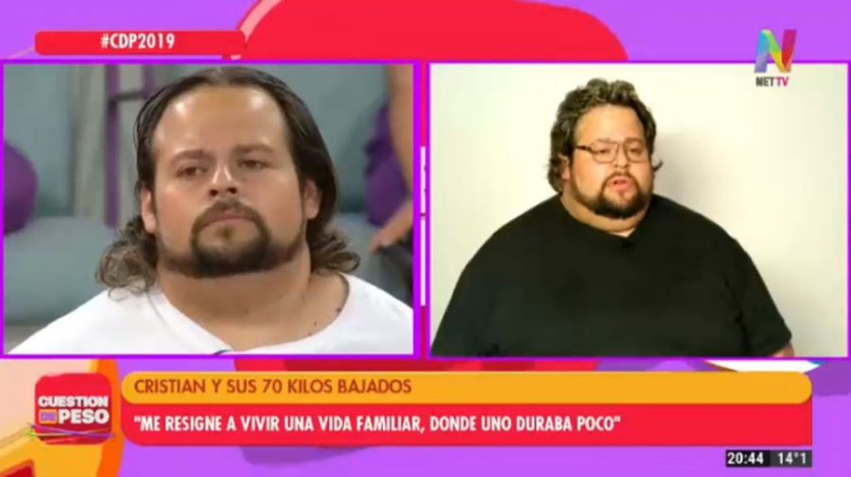 Cristian Lo Surdo, que fue participante de Cuestión de Peso en 2018, habló de la profunda depresión que atraviesa.