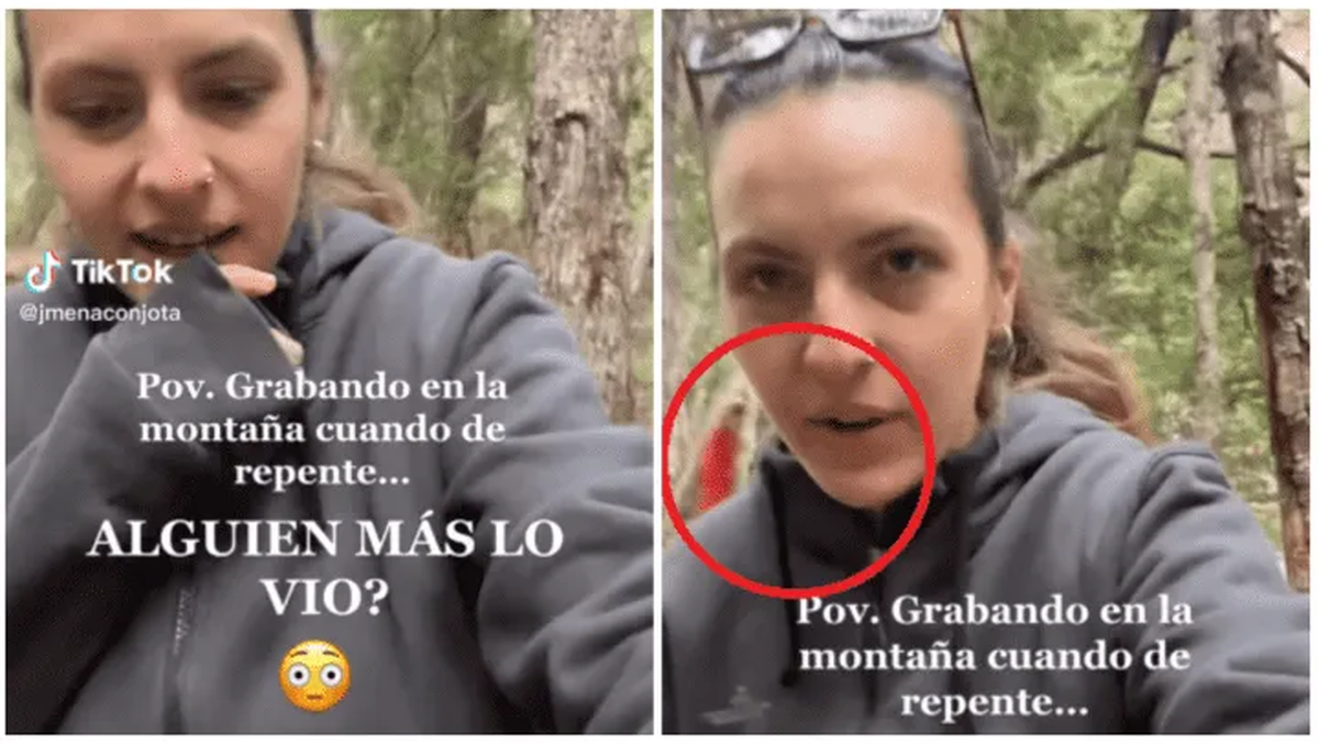 La joven grabó a un supuesto fantasma mientras caminaba en un bosque de Bariloche.