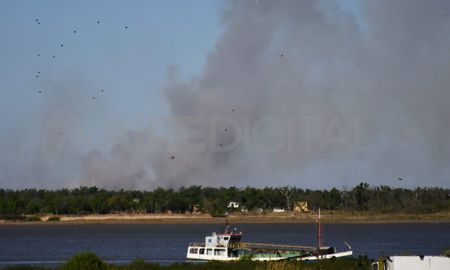 Incendios en las islas frente a Rosario: una imagen cotidiana. Incendios en las islas frente a Rosario: una imagen cotidiana.