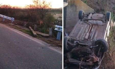 Vuelco en Ruta 6, a la altura de Gessler: el auto era conducido por un hombre de Santo Tomé Vuelco en Ruta 6, a la altura de Gessler: el auto era conducido por un hombre de Santo Tomé