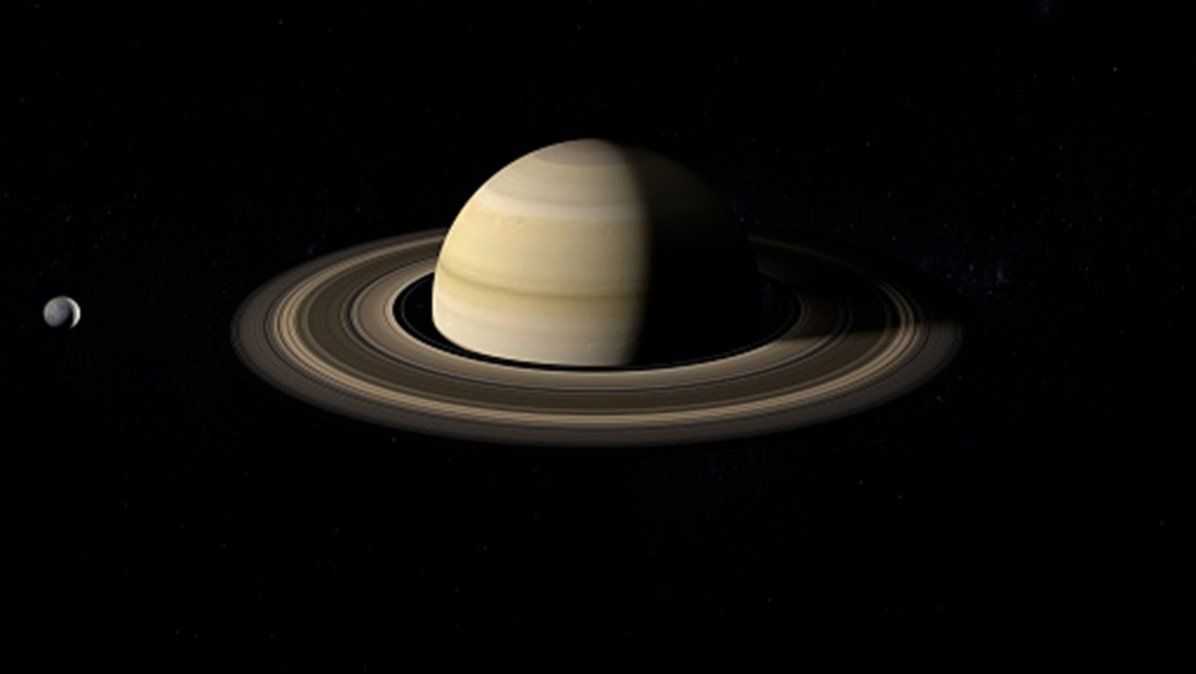 Saturno y Mimas