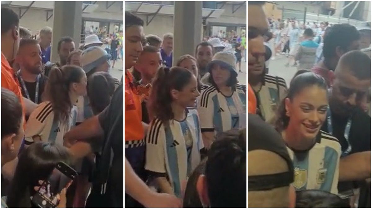 La reconocida artista internacional llegó al estadio Más Monumental para ver el partido entre la Selección Argentina y Panamá.