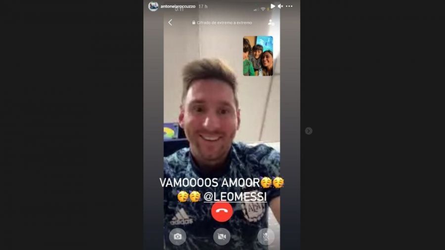 El festejo de Lionel Messi con sus tres hijos por videollamada también se volvió viral en las redes.