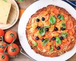 una pizza exquisita con masa de zanahorias y sin tacc una pizza exquisita con masa de zanahorias y sin tacc