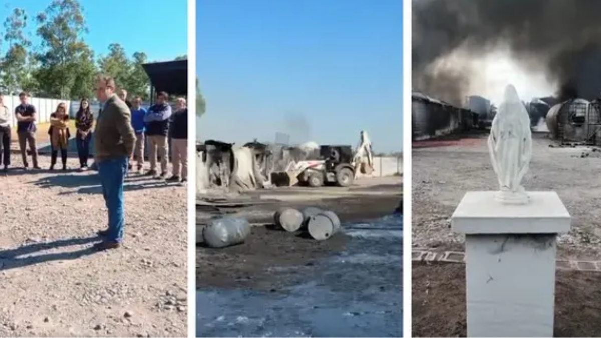 Milagro en El Bracho: una imagen de la Virgen quedó intacta tras el incendio total de una fábrica