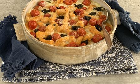 Ñoquis gratinados con queso Ñoquis gratinados con queso