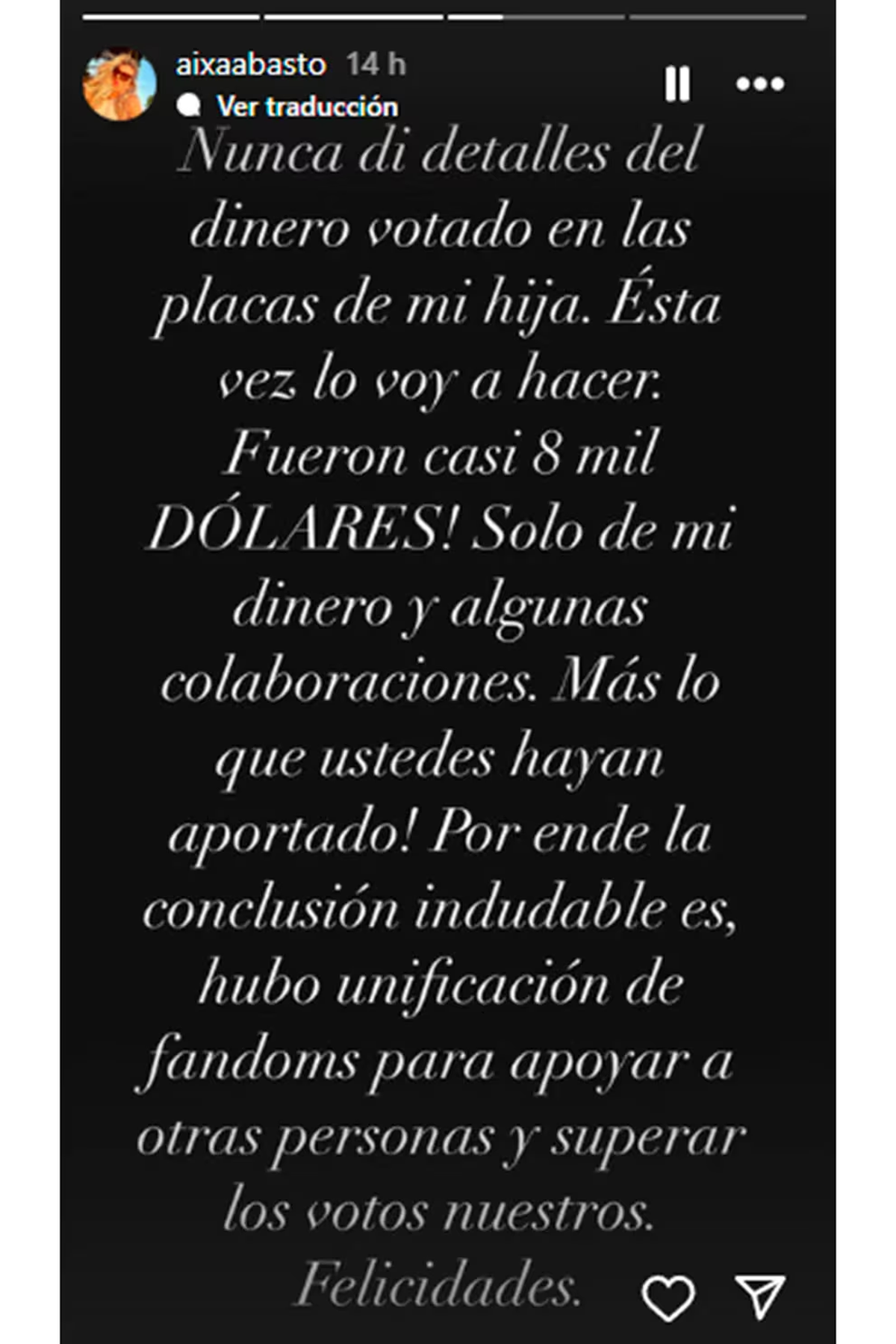 Zoe revelando la cifra que invirtió para que Zoe siga en Gran Hermano. Zoe revelando la cifra que invirtió para que Zoe siga en Gran Hermano.