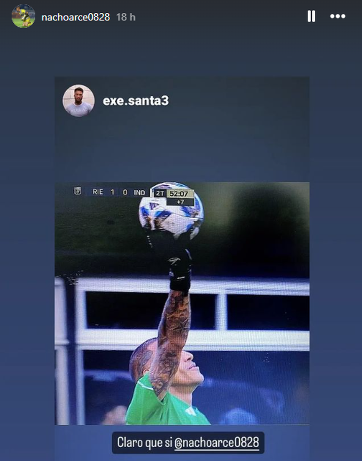 La foto que compartió Nacho Arce tras el triunfo de Riestra. La foto que compartió Nacho Arce tras el triunfo de Riestra.