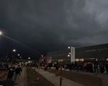 La tormenta llegando a Santa Fe en el Invensible, donde se desarrollan los Juegos Suramericanos.